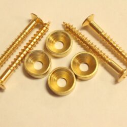 SGM Guitar Bass Neck Joint Bolt Mounting Ferrules & Screws for Ibanez, Gold