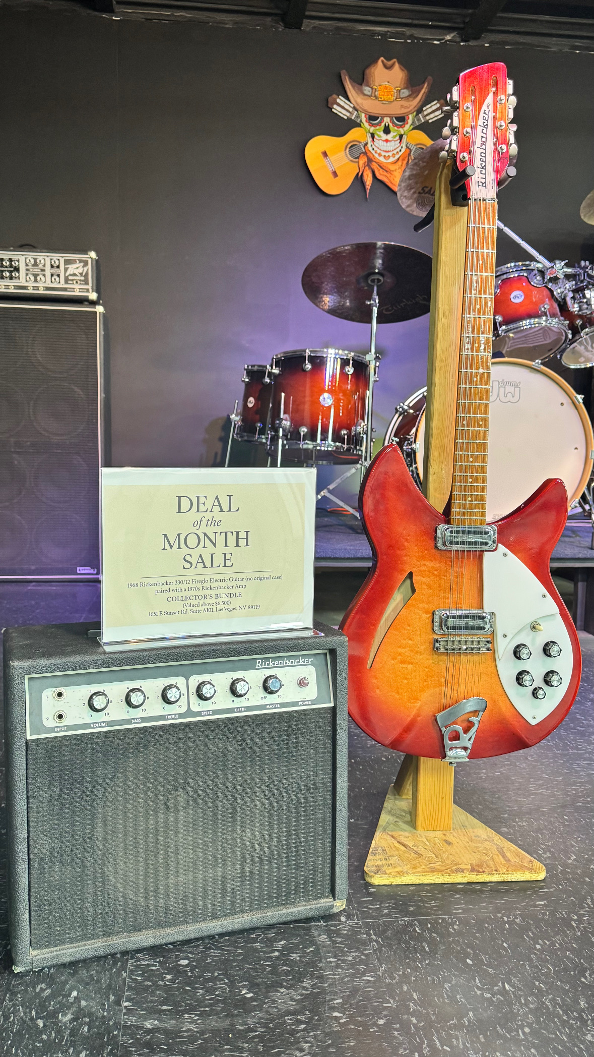 Bundle Package -1968 Rickenbacker 330/12 Fireglo + 1970s Rickenbacker Amp