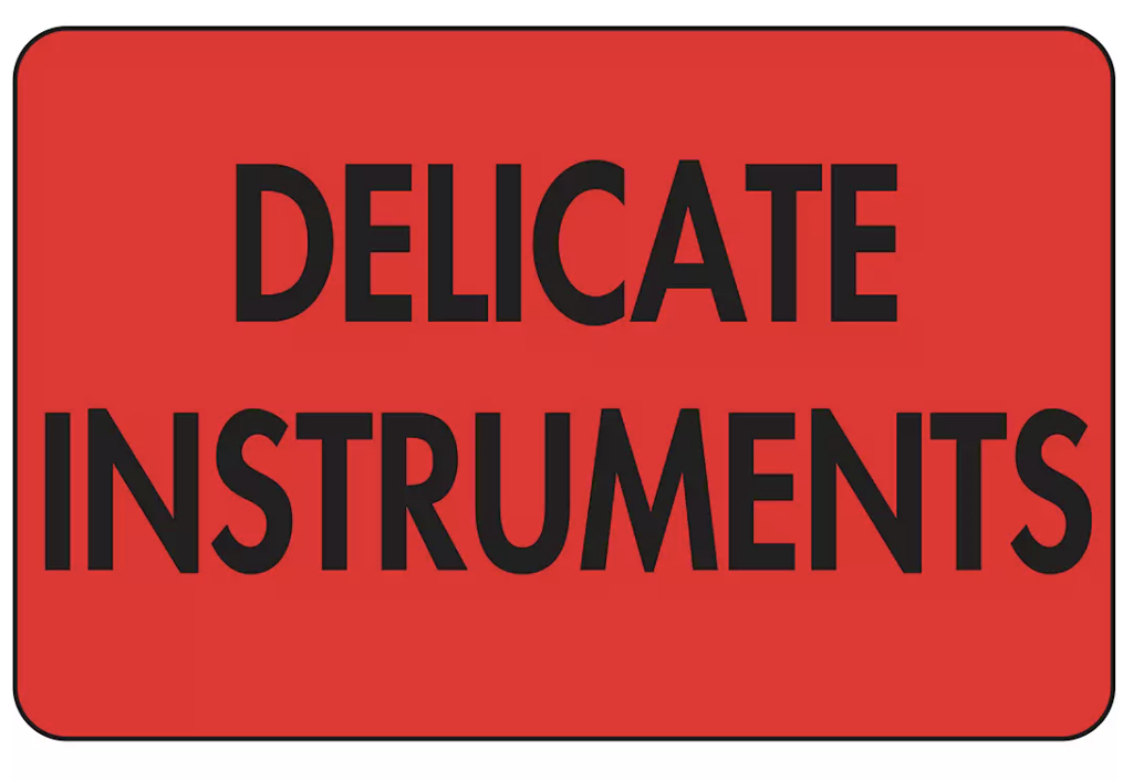 "DELICATE INSTRUMENTS" Stickers 2x3 Fits Guitar/Road Cases, Amps and more