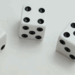 Dice Control Knobs, Split Shaft, White/Black, Set of 3