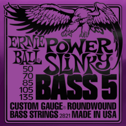 Ernie Ball Power Slinky Nickel Wound 5-String Electric Bass Strings 50-135 Gauge