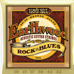 Earthwood Rock and Blues w/Plain G Earthwood 80/20 Bronze Acoustic Guitar Strings 10-52 Gauge