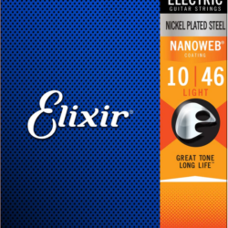 Elixir 12052 Nanoweb Light Electric Guitar Strings 10-46