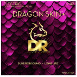 DR Dragon Skin+ Electric Guitar Strings – Light 9–42 – Coated Quantum Nickel