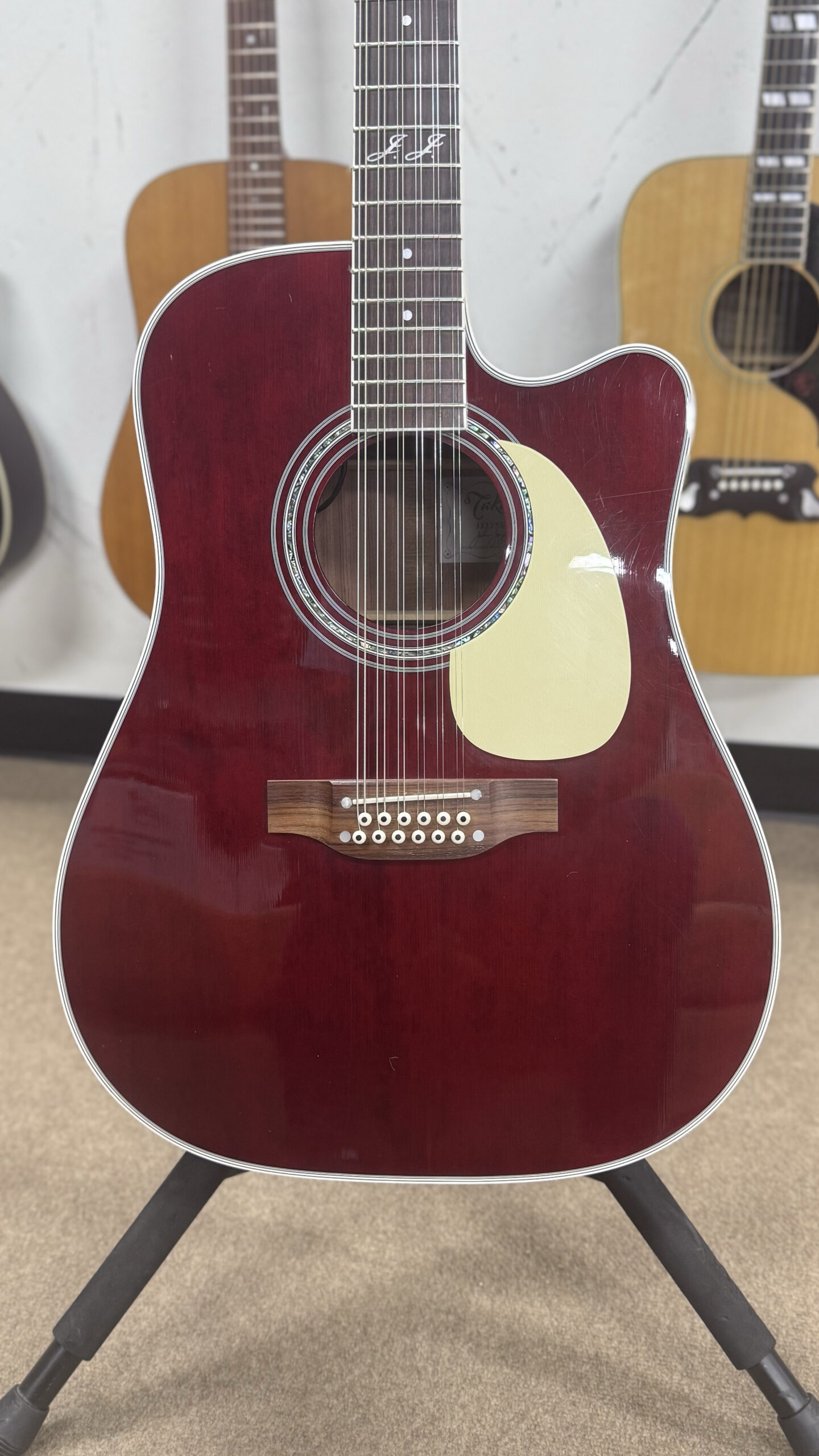 Takamine JJ325SRC12 John Jorgenson 12-String Acoustic w/ Built in Electronics, Red