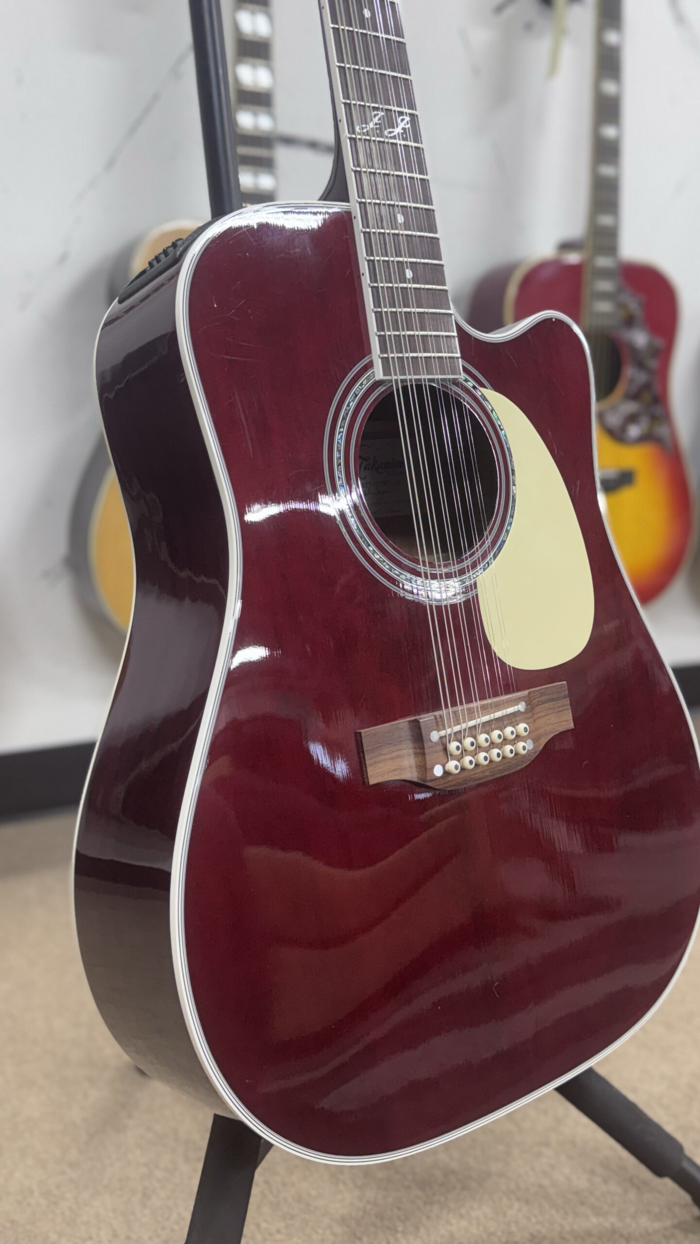 Takamine JJ325SRC12 John Jorgenson 12-String Acoustic w/ Built in Electronics, Red