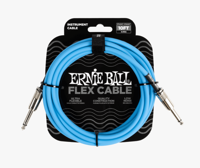 Ernie Ball Flex 10ft Straight/Straight Instrument Cable - Blue