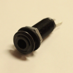 1/4" Barrel Jack, Black
