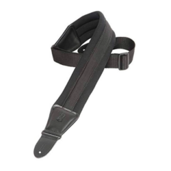Levy's 3.25" Neoprene padded guitar strap w/ leather ends, polypropylene webbing