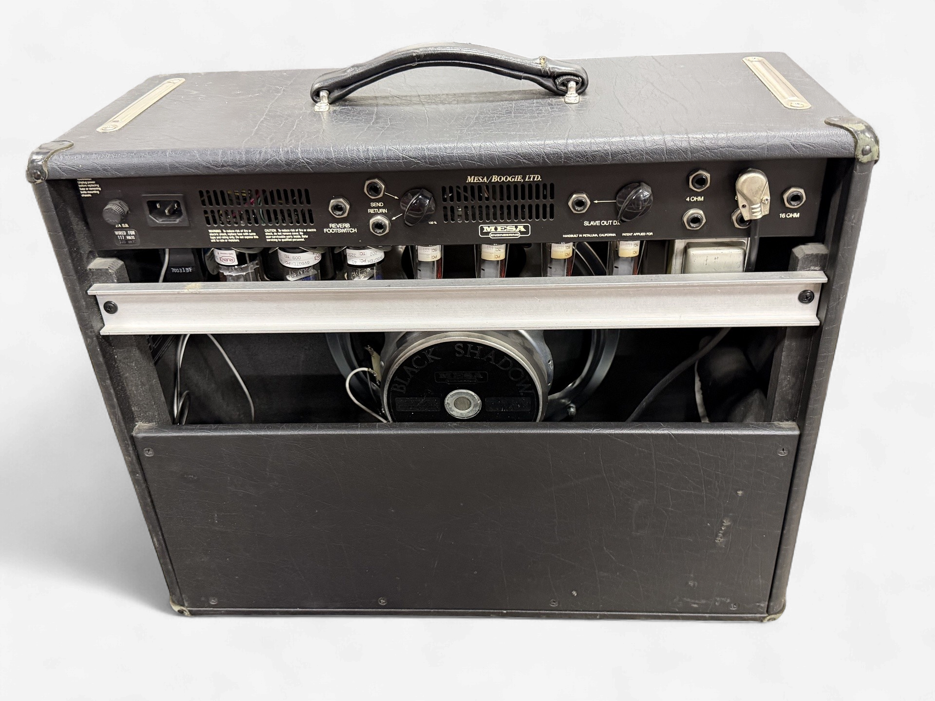 Mesa Boogie Blue Angel rear panel and Black Shadow speaker