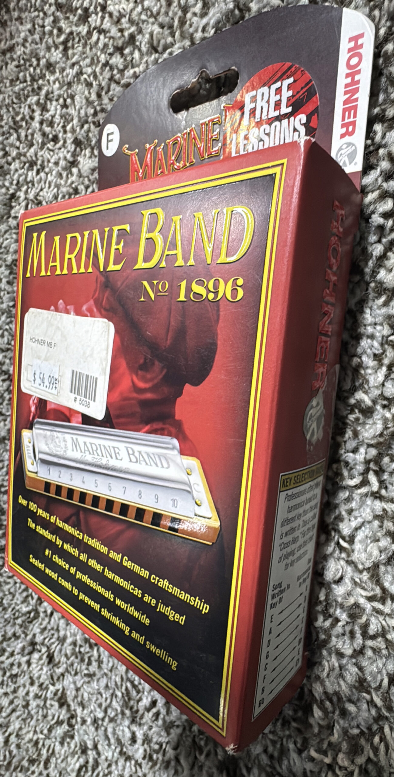 Hohner Marine Band 1896 Harmonica, Key of F - Image 3